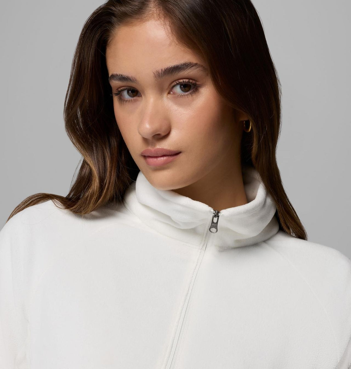 【Columbia】UAR11310 女款 半開襟刷毛長袖上衣 海鹽白