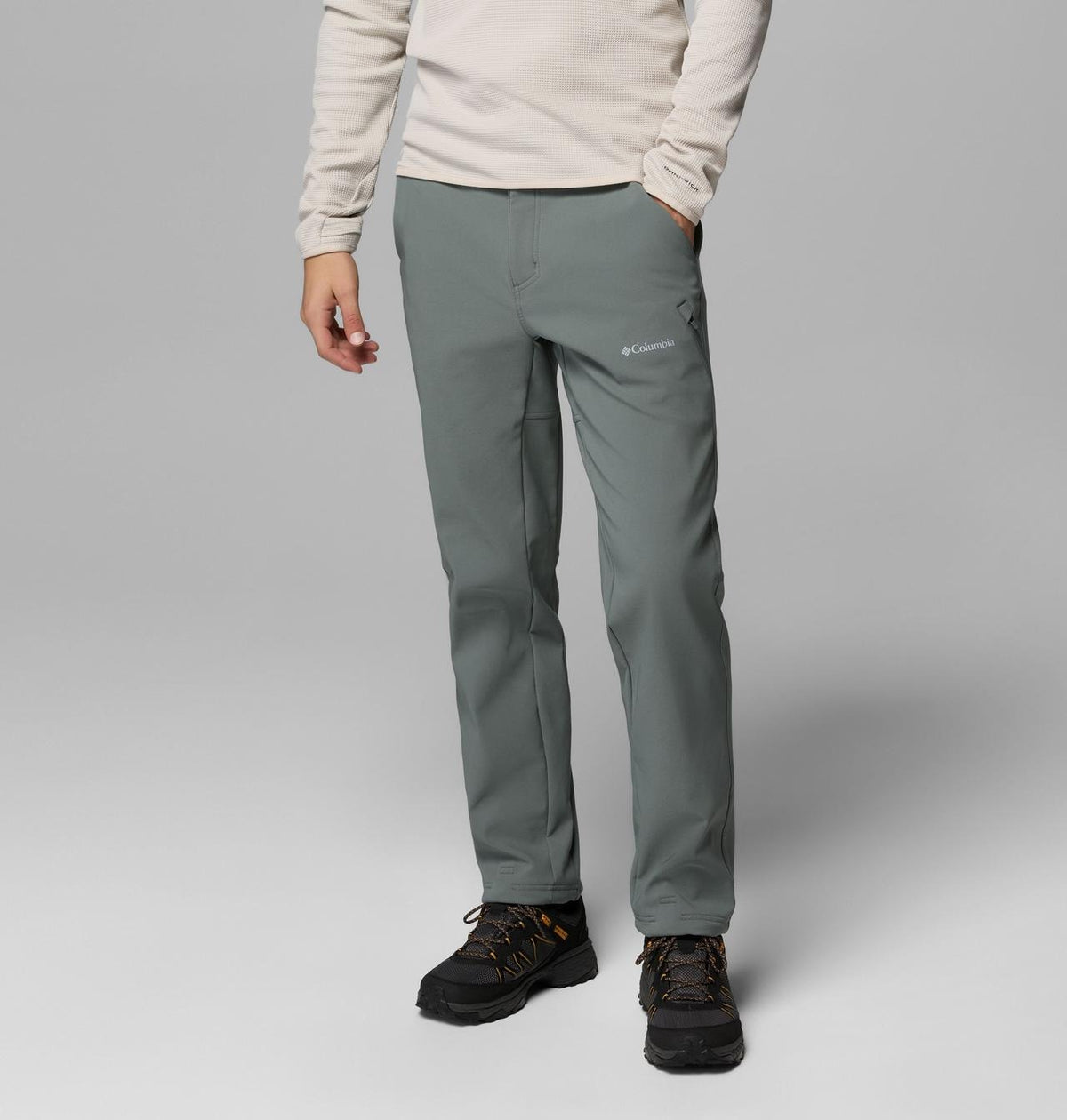 【Columbia】UAE25290 男款 防潑水儲熱保暖長褲 灰綠色