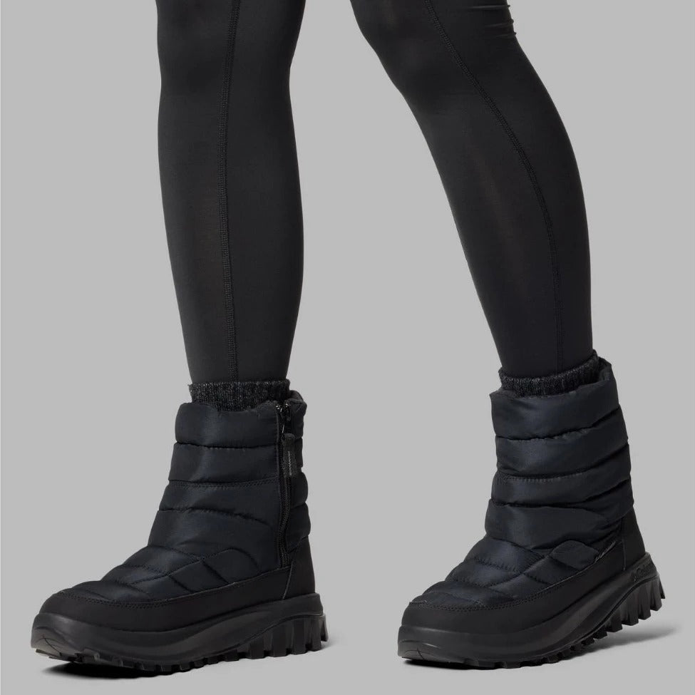 【Columbia】UBK91650 女款 寬楦保暖防水中筒雪靴 黑色