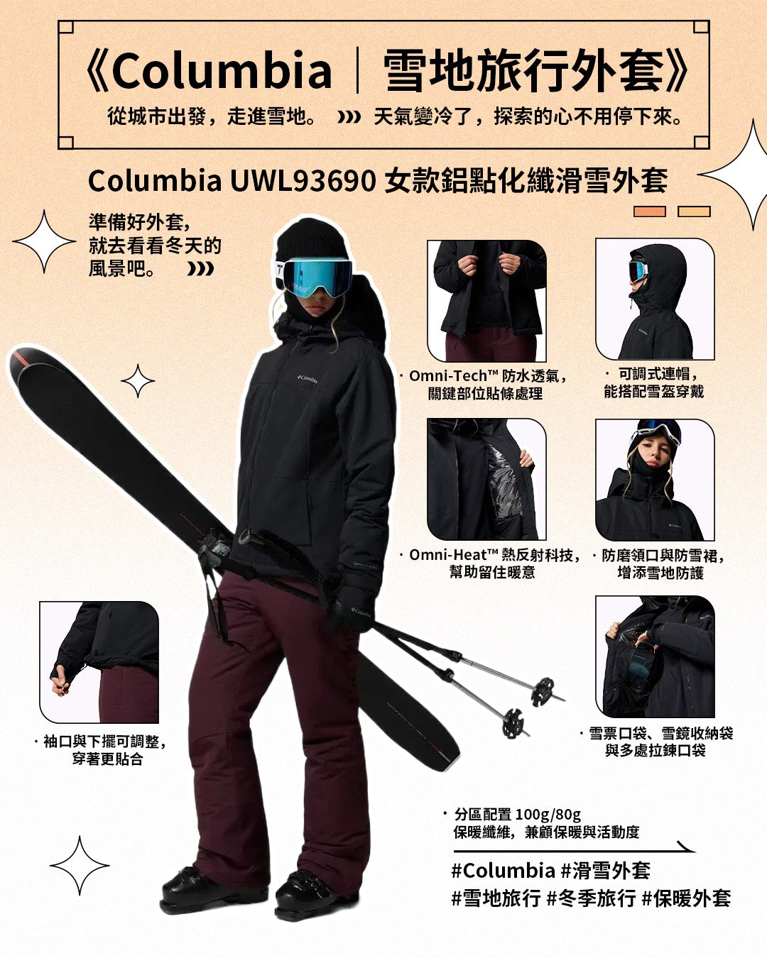 《Columbia｜雪地旅行外套》