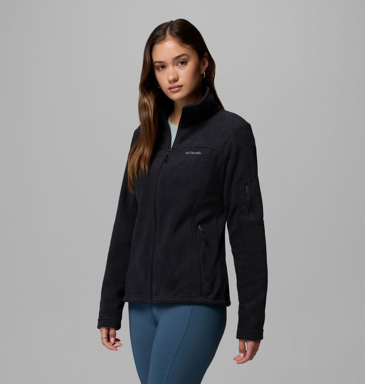 【Columbia】UER60810 女款 刷毛外套 黑