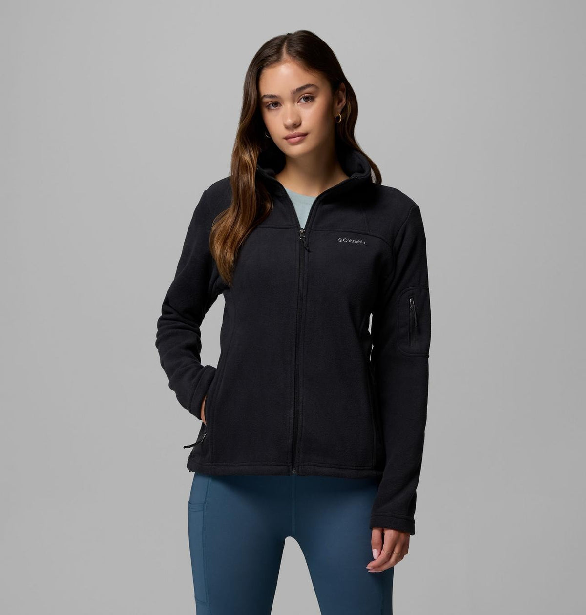【Columbia】UER60810 女款 刷毛外套 黑