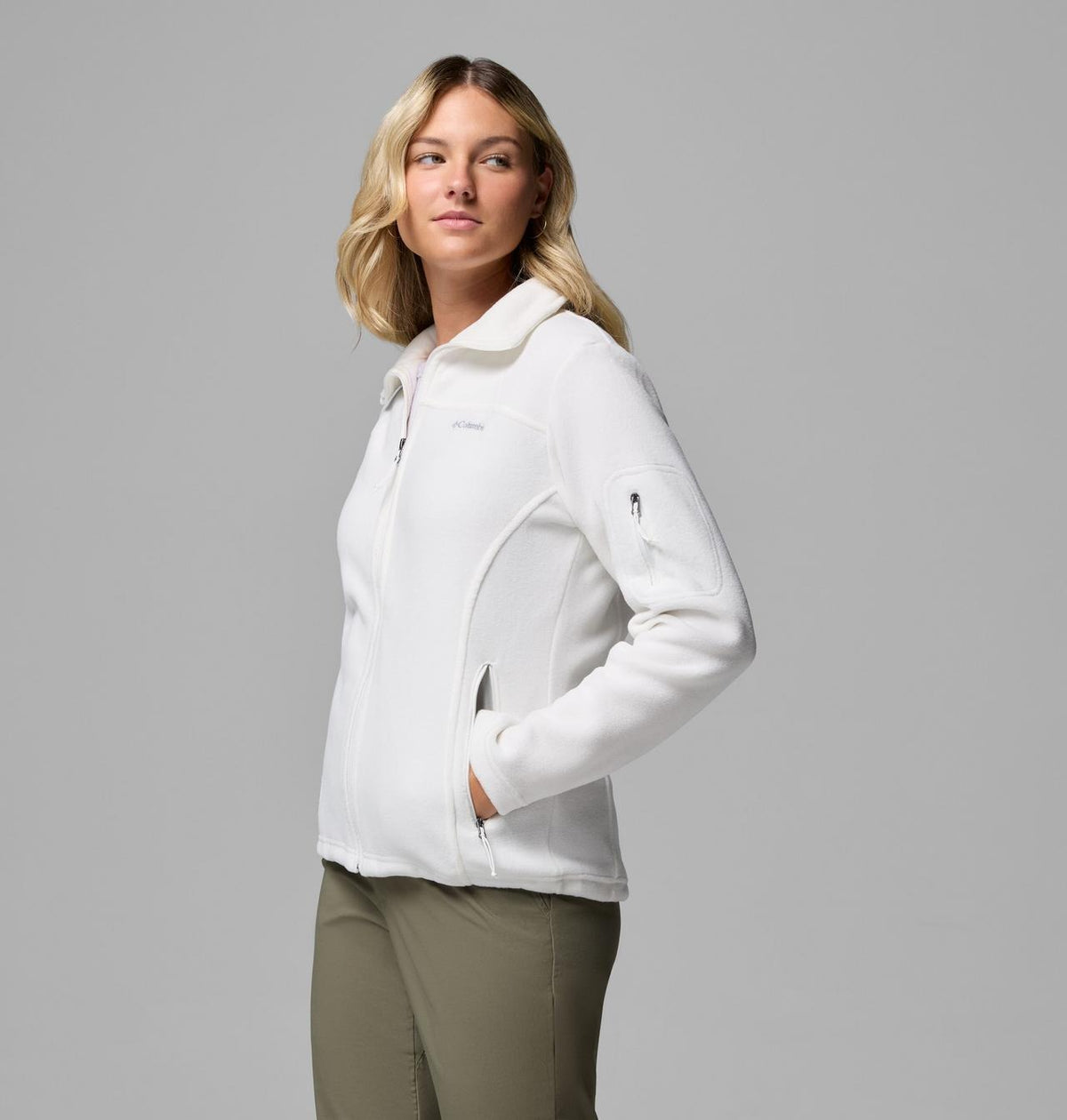 【Columbia】UER60810 女款 刷毛外套 海鹽白