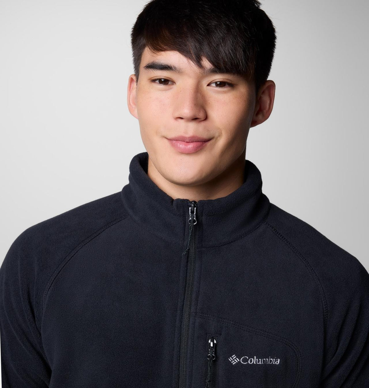 【Columbia】UXM64100 男款 半開襟刷毛長袖上衣 黑色