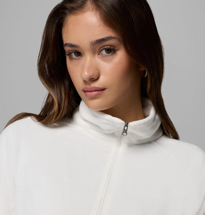 【Columbia】UAR11310 女款 半開襟刷毛長袖上衣 海鹽白