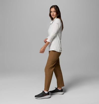 【Columbia】UAR11310 女款 半開襟刷毛長袖上衣 海鹽白