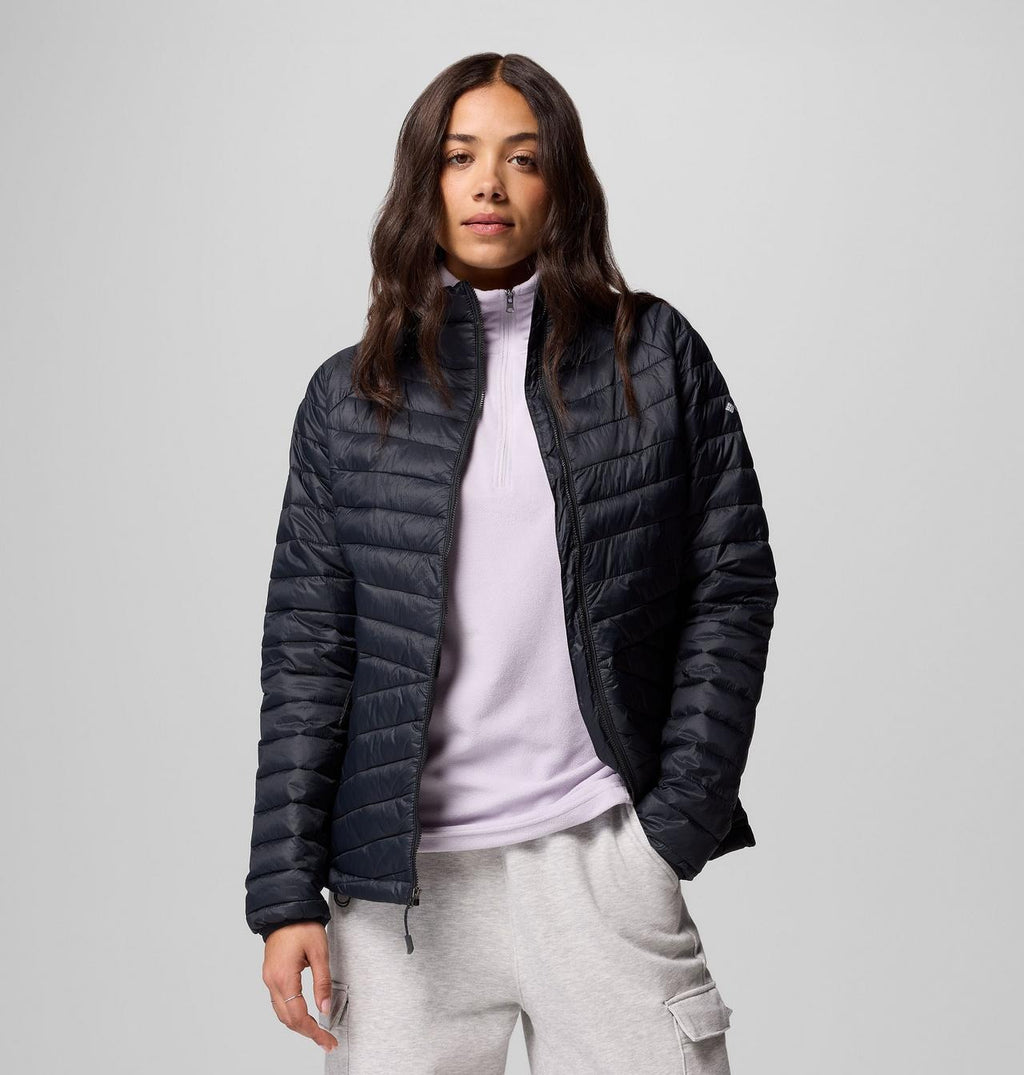 【Columbia】UWK32140 女款 防潑填充立領外套 黑色
