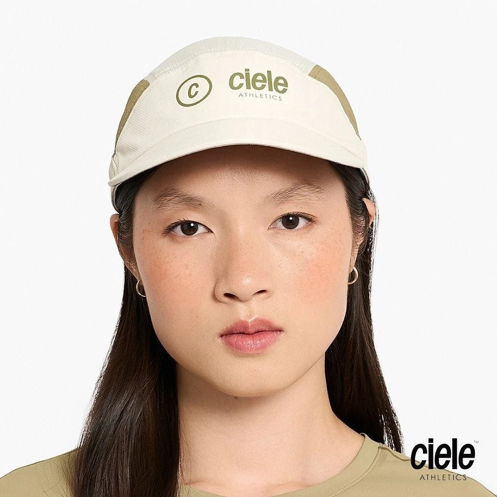 【Ciele】FSTCapSC-Classic-Cside 輕量運動帽 灰白/帆布棕