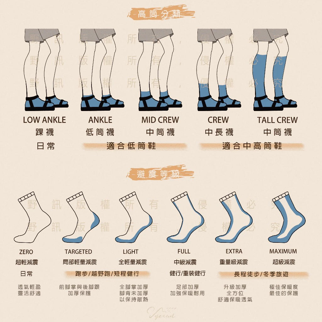 【Smartwool】SW001908 機能Ski中級減震滑雪高筒襪 灰褐