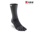 【injinji】NAA3795 中性款 Trail野跑避震吸排五趾中筒襪FX 黑色