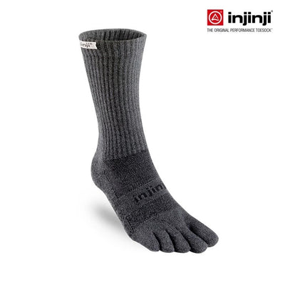【injinji】NAA3795 中性款 Trail野跑避震吸排五趾中筒襪FX 黑色