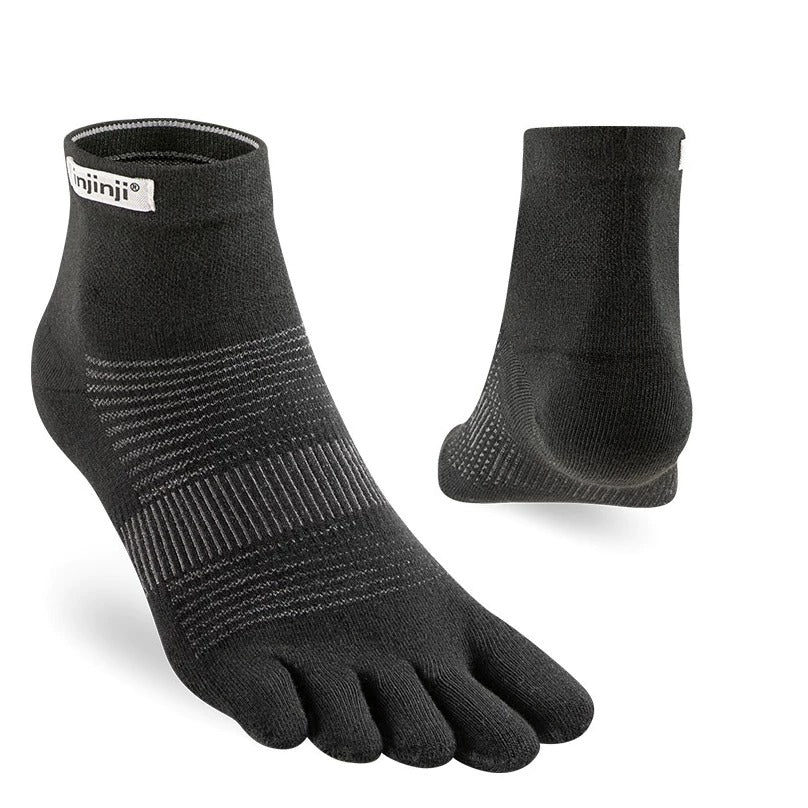 【injinji】NAA1295 中性款 Run輕量吸排五趾短襪NX 黑色