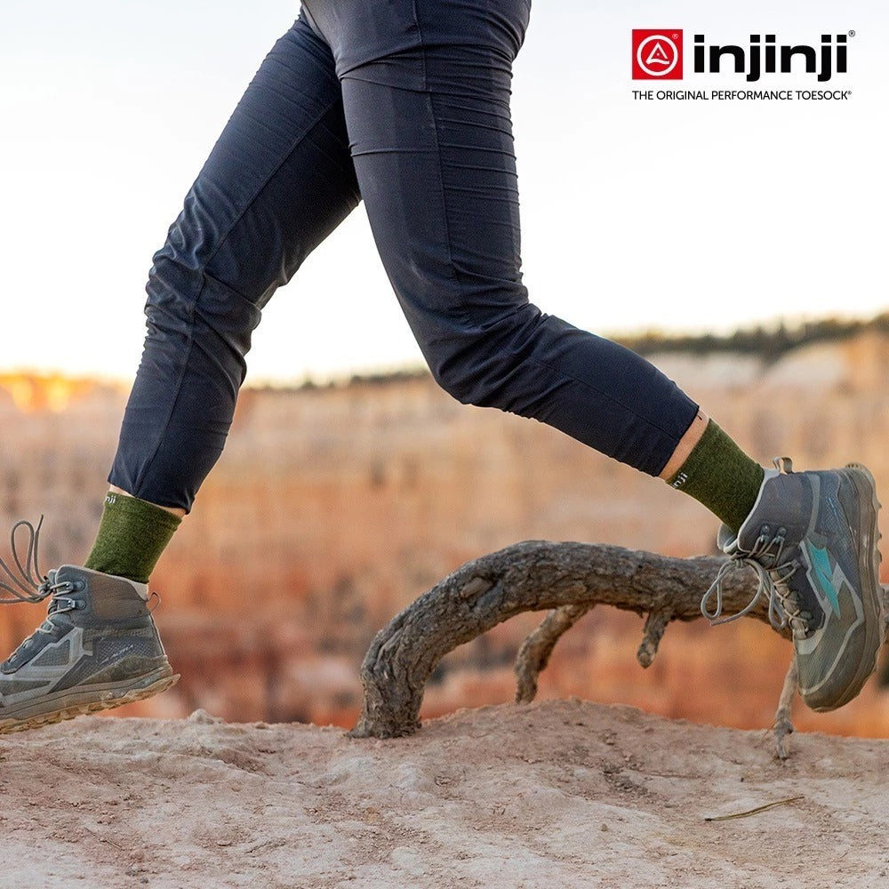 【injinji】NAA2948 中性款 Liner中筒羊毛內襪NX 森林綠