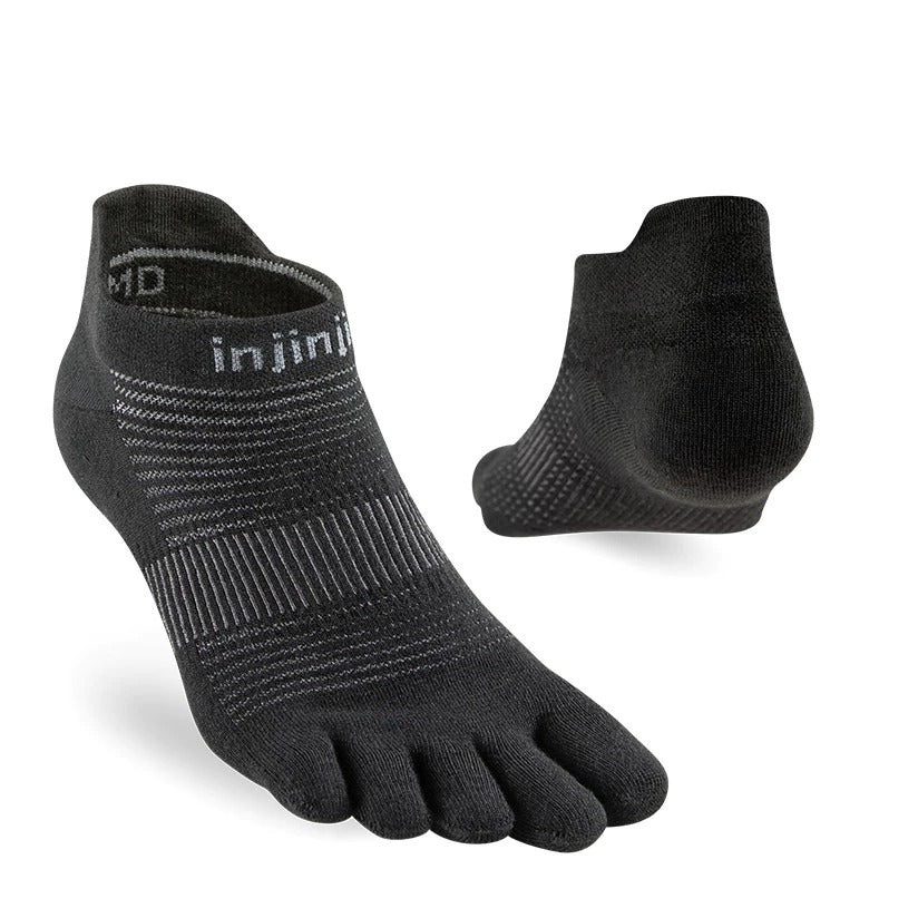 【injinji】NAA1395 中性款 Run輕量吸排五趾短襪NX 黑色