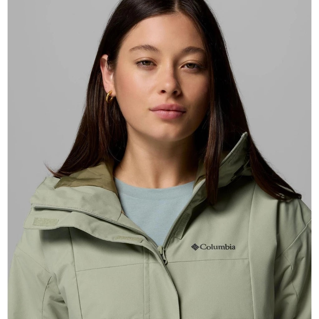 【Columbia】UWR26380 女款 OT防水保暖長版外套 灰綠色