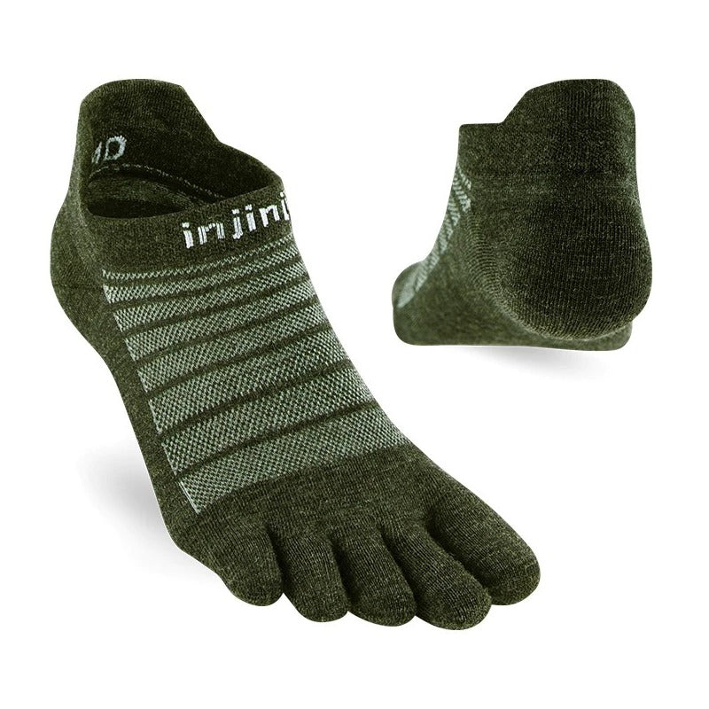 【injinji】NAA0748 中性款 Run輕量羊毛五趾隱形襪NX 森林綠