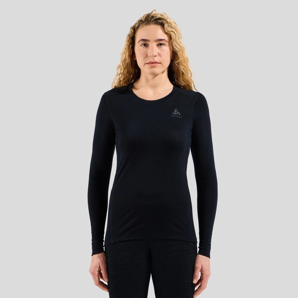 【ODLO】OD111601 女款 MERINO 200羊毛圓領上衣/滑雪底層 黑