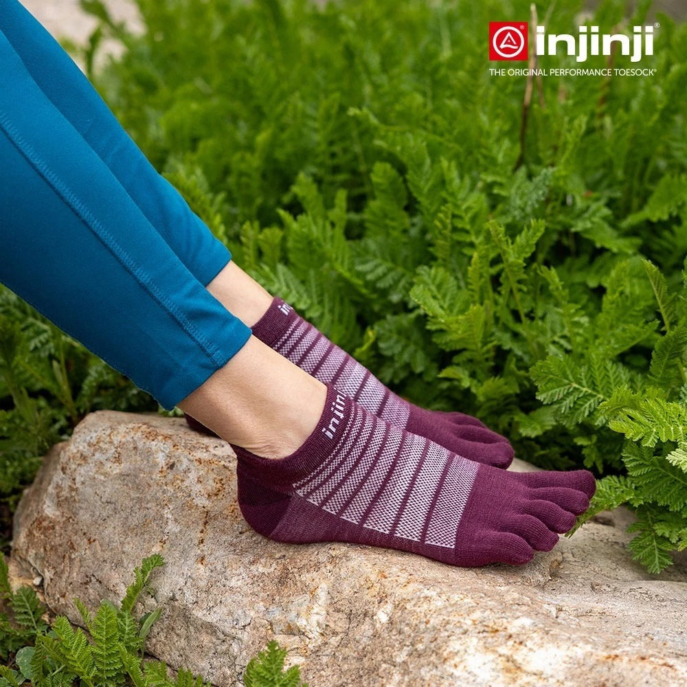 【injinji】NAA0708 中性款 Run輕量羊毛五趾隱形襪NX 榴紅