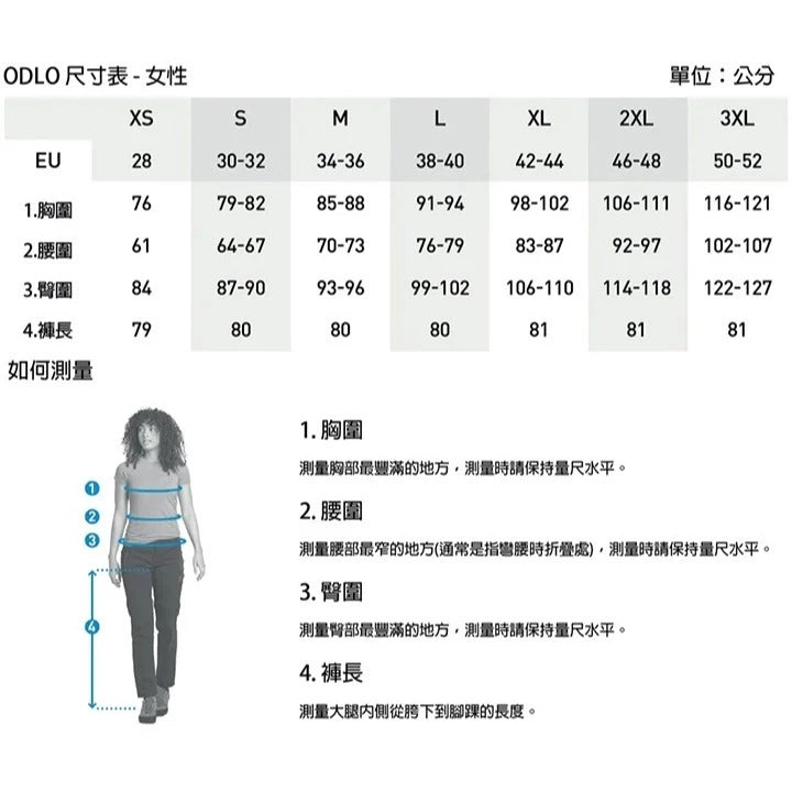 【ODLO】OD159101 女款 ECO銀離子保暖型圓領上衣 黑