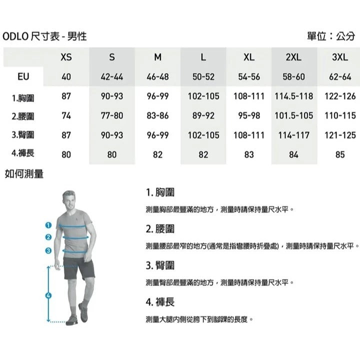 【ODLO】OD159122 男款 ECO銀離子保暖型長褲/滑雪底層褲 黑