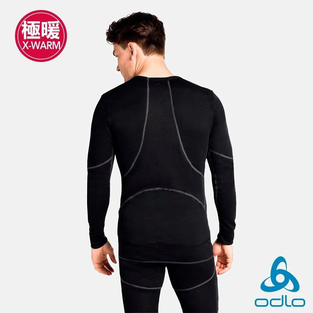 【ODLO】OD159222 男款 ECO銀離子加強保暖型圓領上衣/滑雪底層 黑