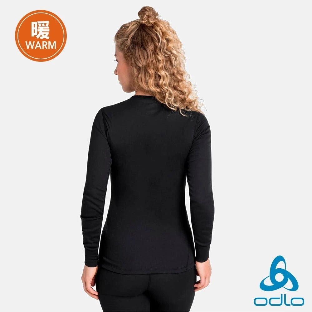 【ODLO】OD159101 女款 ECO銀離子保暖型圓領上衣 黑