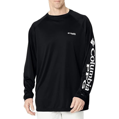 【Columbia】UFJ60940 男款 防曬UPF50快排長袖上衣/PFG釣魚長袖排汗衣 黑色
